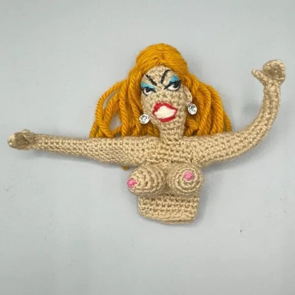 Handmade Crochet Doll with Orange Hair